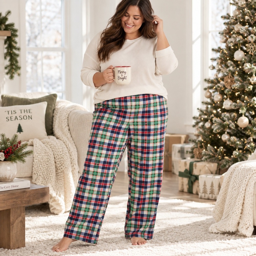 Wondershop at Target Womens 4X Plaid Fleece Pajama Pants Red Green Holiday New
